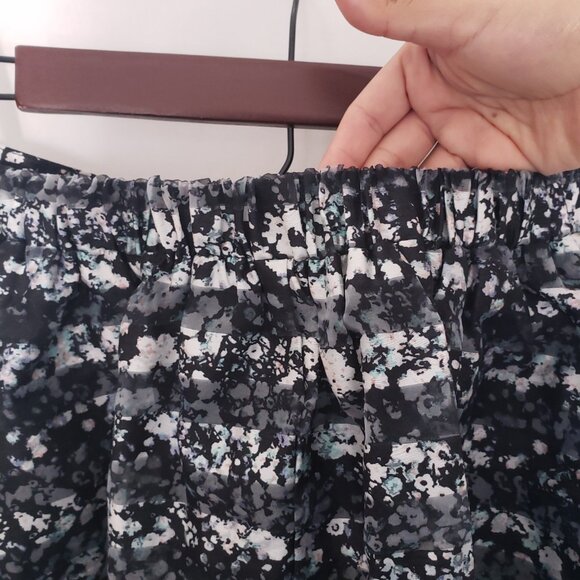 Xhilaration Multicolor Floral Stripe Splatter Sheer Ruffle Short Skirt Size M - Picture 13 of 13